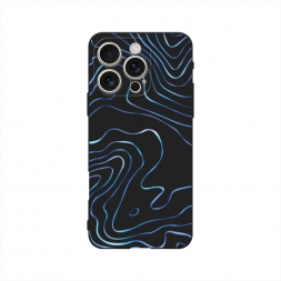 Матовый силиконовый чехол Blue lines на iPhone 16 Pro