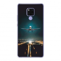 Силиконовый чехол Самолет в ночном небе на Huawei Mate 20X