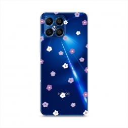 Силиконовый чехол Фиолетовые цветочки рисунок на Honor X8