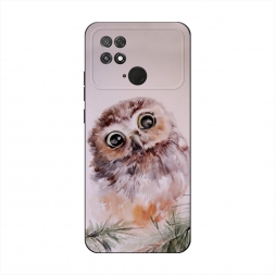 Матовый силиконовый чехол Сова на розовом на Xiaomi Poco C40