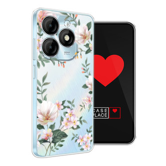 Силиконовый чехол Beautiful white flowers на Itel P55