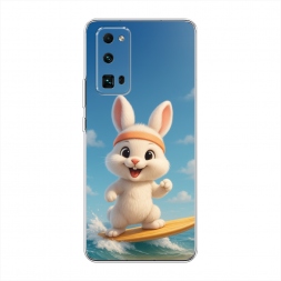 Силиконовый чехол Зайка на сёрфе на Honor 30 Pro Plus