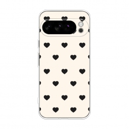 Силиконовый чехол Черные сердечки на белом на Google Pixel 10 Pro XL