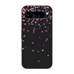 Матовый силиконовый чехол Посыпка сердечки на Google Pixel 9 Pro XL