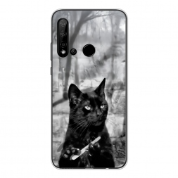 Силиконовый чехол Котик с пилкой на Huawei Nova 5i