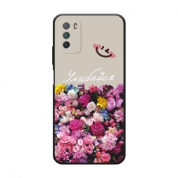 Матовый силиконовый чехол Букет счастья на Xiaomi Poco M3