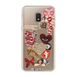 Силиконовый чехол Поцелуи и сердца 2 на Samsung Galaxy J2 Core (2018/2020)