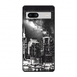 Матовый силиконовый чехол Ночной Нью-Йорк на Google Pixel 7a