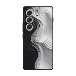 Матовый силиконовый чехол Чёрно-белые волны на Tecno Camon 40