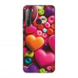 Силиконовый чехол Сердечки и сладости на HTC Desire 20 Pro