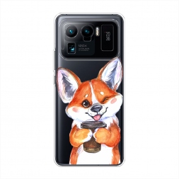Силиконовый чехол Корги с кофе на Xiaomi Mi 11 Ultra