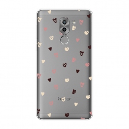 Силиконовый чехол Сердечки паттерн рисунок на Honor 6X