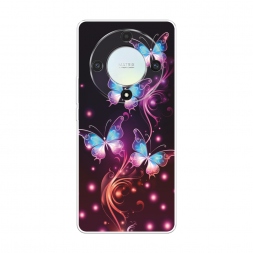 Силиконовый чехол Бабочки в розовом сиянии на Honor X9A