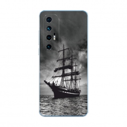 Силиконовый чехол Корабль в пасмурном море на Xiaomi Mi 10S