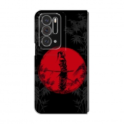 Силиконовый чехол Самурай на красном фоне на Oppo Find N