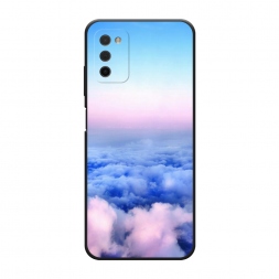 Матовый силиконовый чехол Облака на Samsung Galaxy A03S