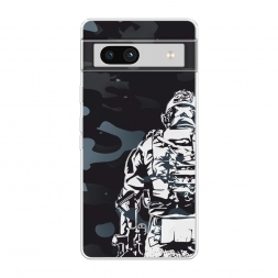 Силиконовый чехол Спина солдата на Google Pixel 7a