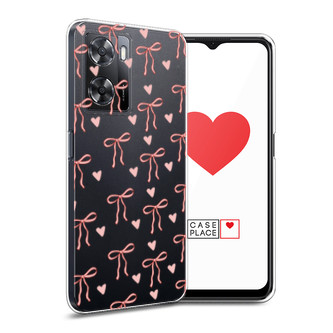 Силиконовый чехол Бантики и сердечки на Oppo A77s 4G