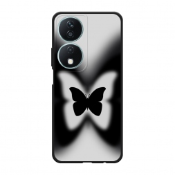 Матовый силиконовый чехол Монохромная бабочка на Honor X7b