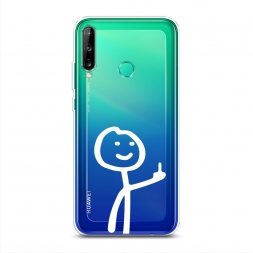 Силиконовый чехол Неприличный человечек белый на Huawei Y7p