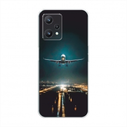 Силиконовый чехол Самолет в ночном небе на Realme 9 Pro