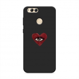 Матовый силиконовый чехол heart eye 2 на Honor 7X
