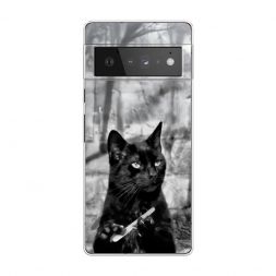 Силиконовый чехол Котик с пилкой на Google Pixel 6 Pro