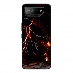 Матовый силиконовый чехол Молния 4 на Asus ROG Phone 7