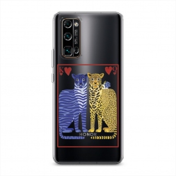 Силиконовый чехол Леопард и тигр 2 на Honor 30 Pro Plus