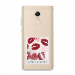 Силиконовый чехол Полароид губы 2 на Xiaomi Redmi Note 4X (Global)