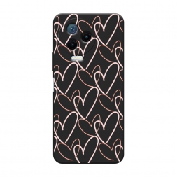 Матовый силиконовый чехол Узор из сердечек на Infinix Note 12 Pro 4G