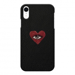 Кожаный черный heart eye 2 на iPhone XR (10R)