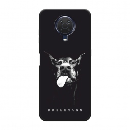 Матовый силиконовый чехол Язык добермана на Nokia G20
