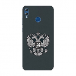 Силиконовый чехол Герб России серый на Honor 8X Max