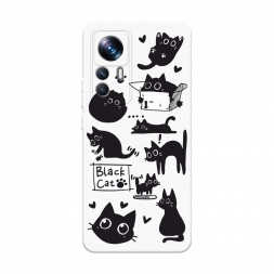 Soft touch ����� Black cat doodles �� Xiaomi 12T Pro