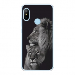 Силиконовый чехол Лев и львица на Xiaomi Redmi 6 Plus
