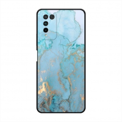 Матовый силиконовый чехол Голубой мрамор рисунок на Honor 10X Lite