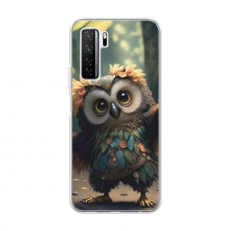 Силиконовый чехол Тропическая сова на Huawei P40 lite 5G