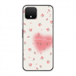 Силиконовый чехол Blooms in time pink на Google Pixel 4