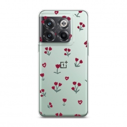 Силиконовый чехол Красные тюльпанчики на OnePlus Ace Pro