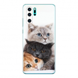 Силиконовый чехол Пушистые мордашки на Huawei P30 Pro