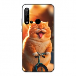 Силиконовый чехол Кот на велике на Huawei Nova 5i