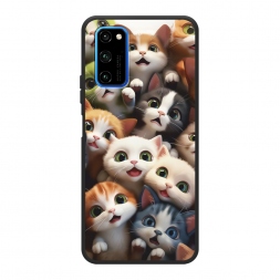 Матовый силиконовый чехол Море котят на Huawei Honor View 30 Pro