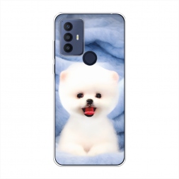 Силиконовый чехол Белый пёсик на TCL 30E