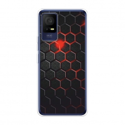 Силиконовый чехол Фон соты красные на TCL 408