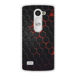 Силиконовый чехол Фон соты красные на LG Leon (H324)