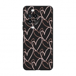 Матовый силиконовый чехол Узор из сердечек на Huawei Nova 14 Pro