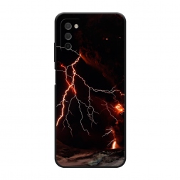Матовый силиконовый чехол Молния 4 на Samsung Galaxy A03S
