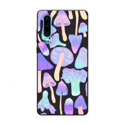 Матовый силиконовый чехол Пастельные грибы на Huawei P30