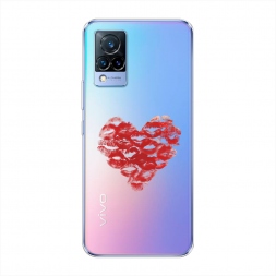 Силиконовый чехол Сердечко из поцелуев на Vivo V21